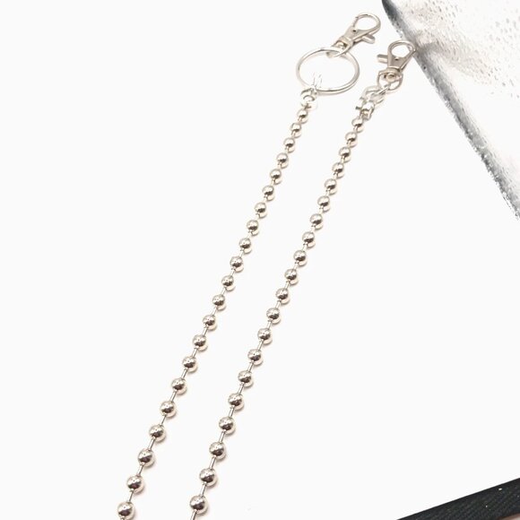 Metal Beaded Wallet Or Chain 21 Inches Long - Picture 9 of 9